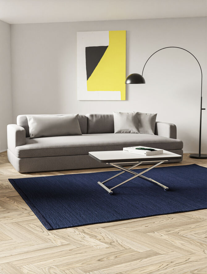 Rug Solid Bomuldstæppe, Blueberry Blå