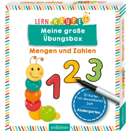 ars Edition Lernraupe – Meine große Übungsbox Mengen und Zahlen