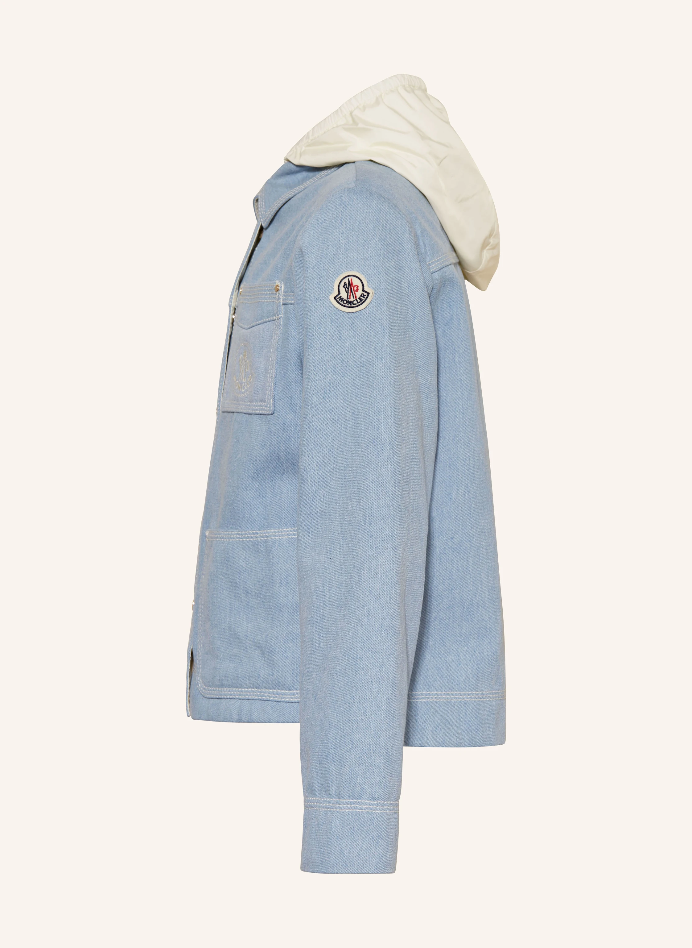 MONCLER enfant Jeansjacke ESBLY mit abnehmbarer Kapuze