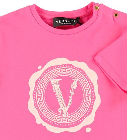 Versace T-Shirt - Fuchsia m. Logo