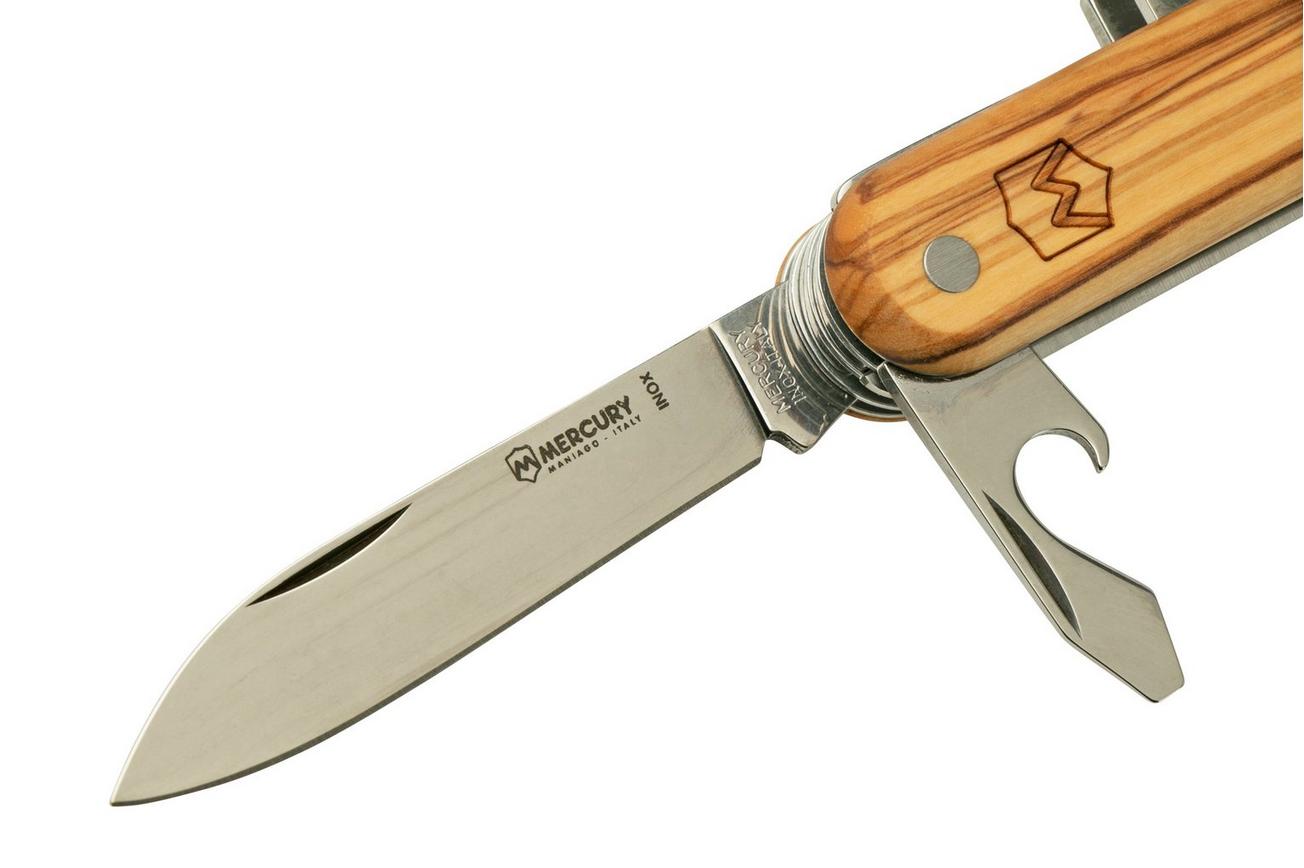 Mercury Multi-Tool Knife 913-8LC Olive Wood, 8 functies, zakmes