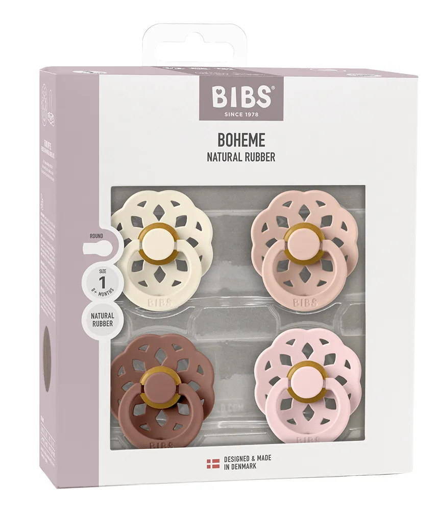 BIBS Boheme Latex Ivory/Blush/Woodchuck/Blossom 4 pak - Flere størrelser