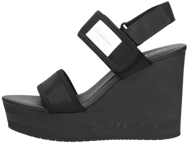 Calvin Klein Wedge Sandal Badge zwart