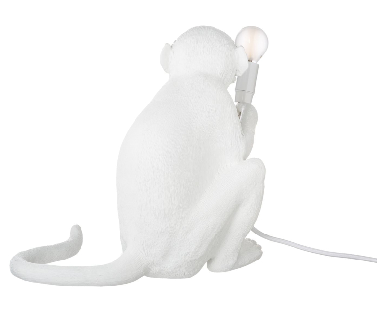 Seletti Monkey Sitting tafellamp wit