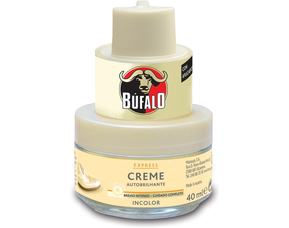 Creme Calçado Com Esponja Incolor Boião Búfalo 40ml