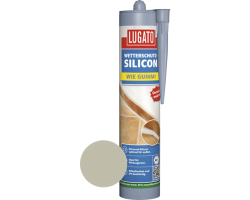 Lugato Weerbestendige Siliconen, Zoals Rubber, Grijs, 310 ml