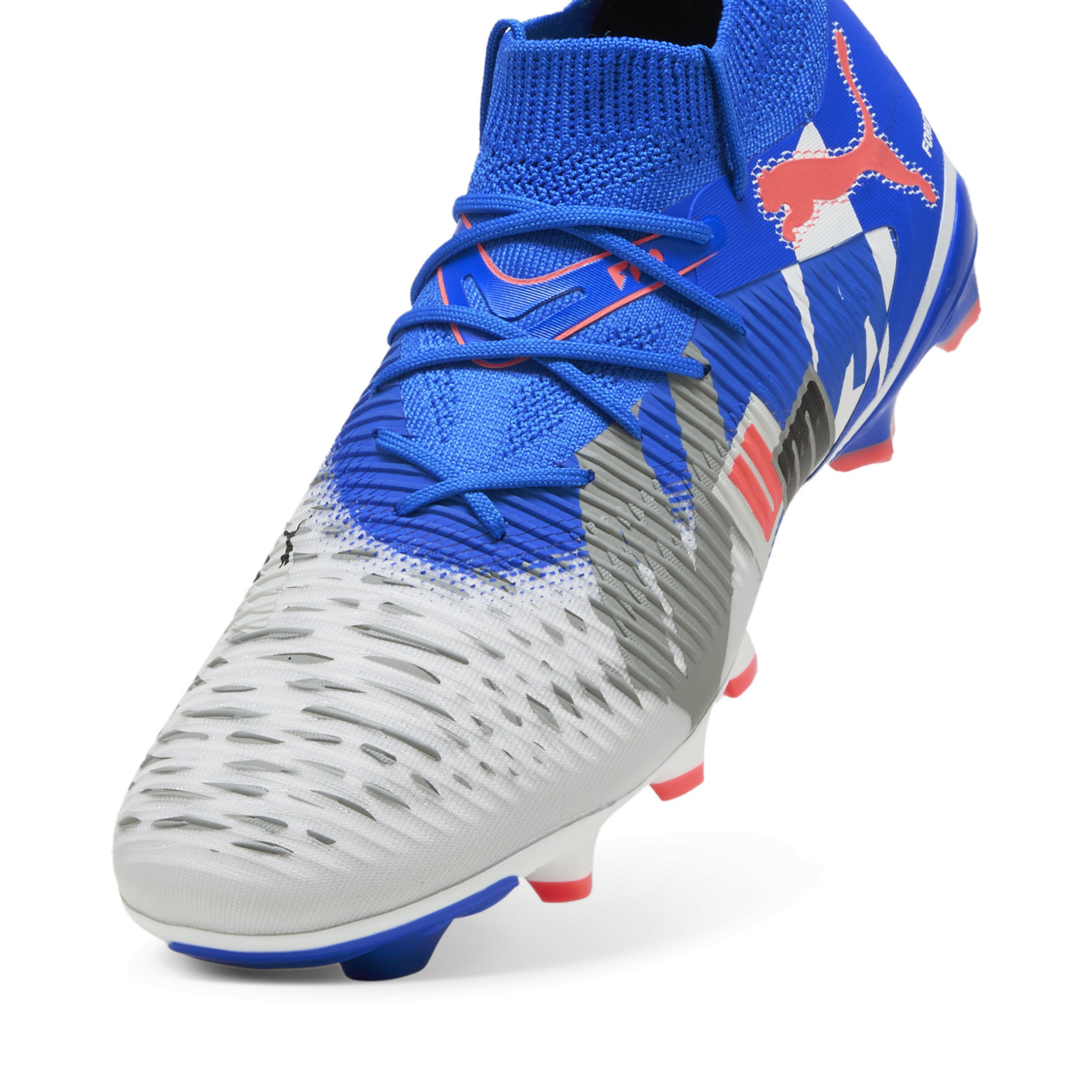 PUMA Future 8 Match Forever Gras / Kunstgras Voetbalschoenen (MG) Wit Blauw Oranje