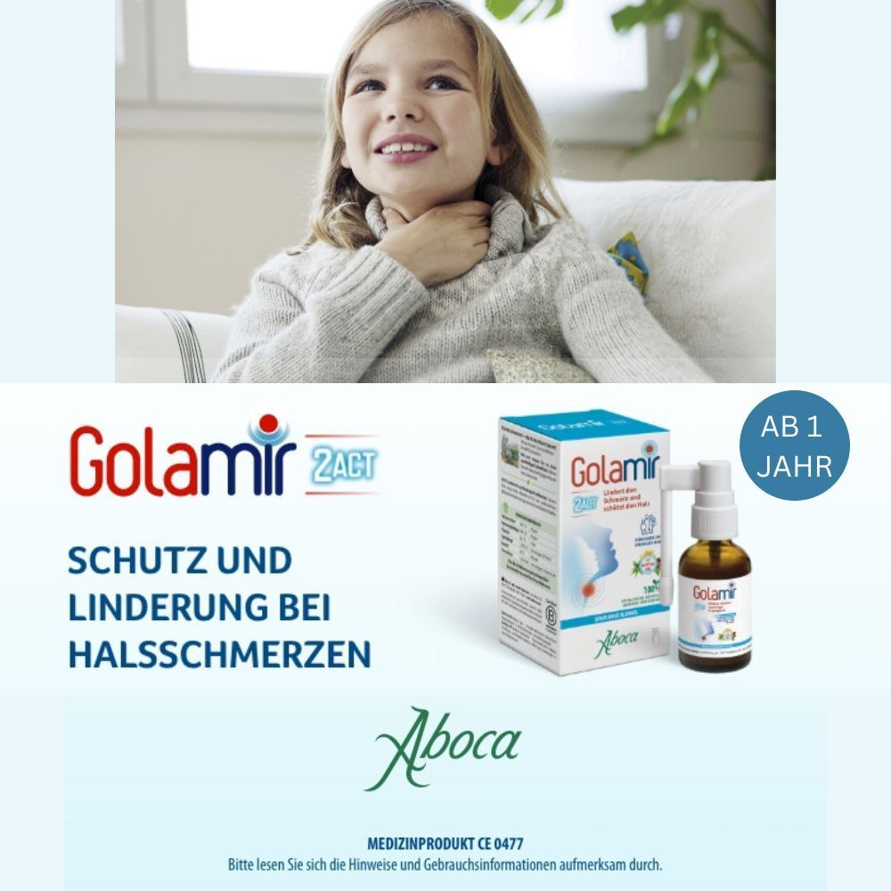 Golamir 2Act ohne Alkohol bei Halsschmerzen