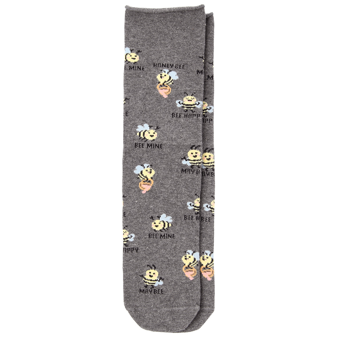 Gina Benotti 1 Paar Damen Socken mit Bienen allover grau