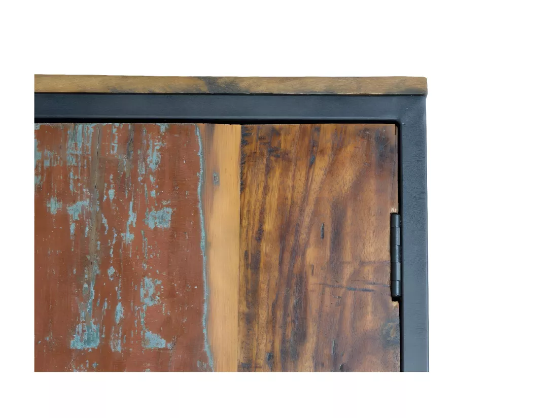 Armoire Bois-Métal Marron - Décoration d'Autrefois