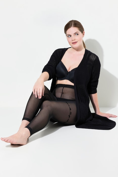 Strumpf-Leggings, Love is all, Mesh, Flockdruck