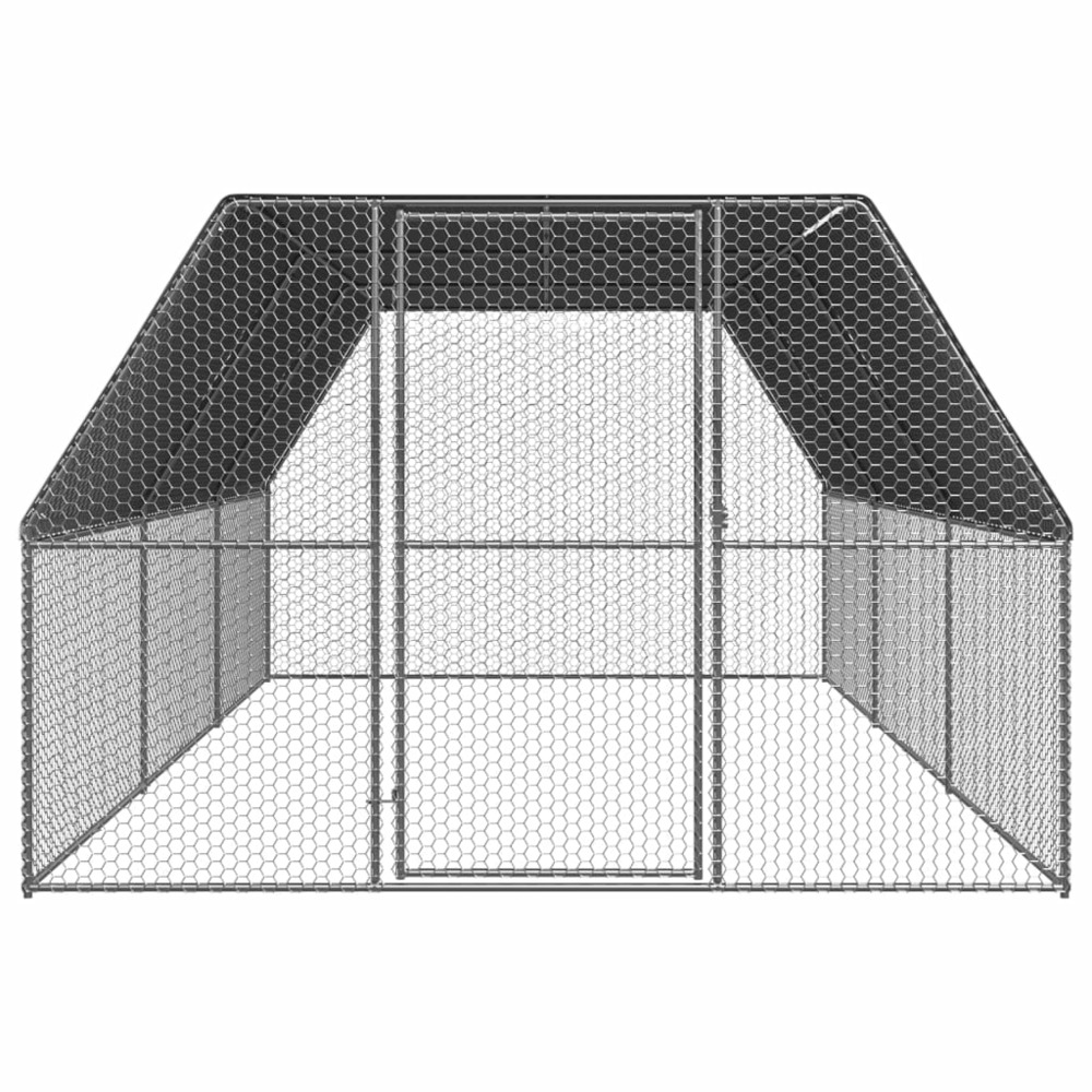 Poulailler d'extérieur 3 x 6 x 2 m acier galvanisé toit en pe