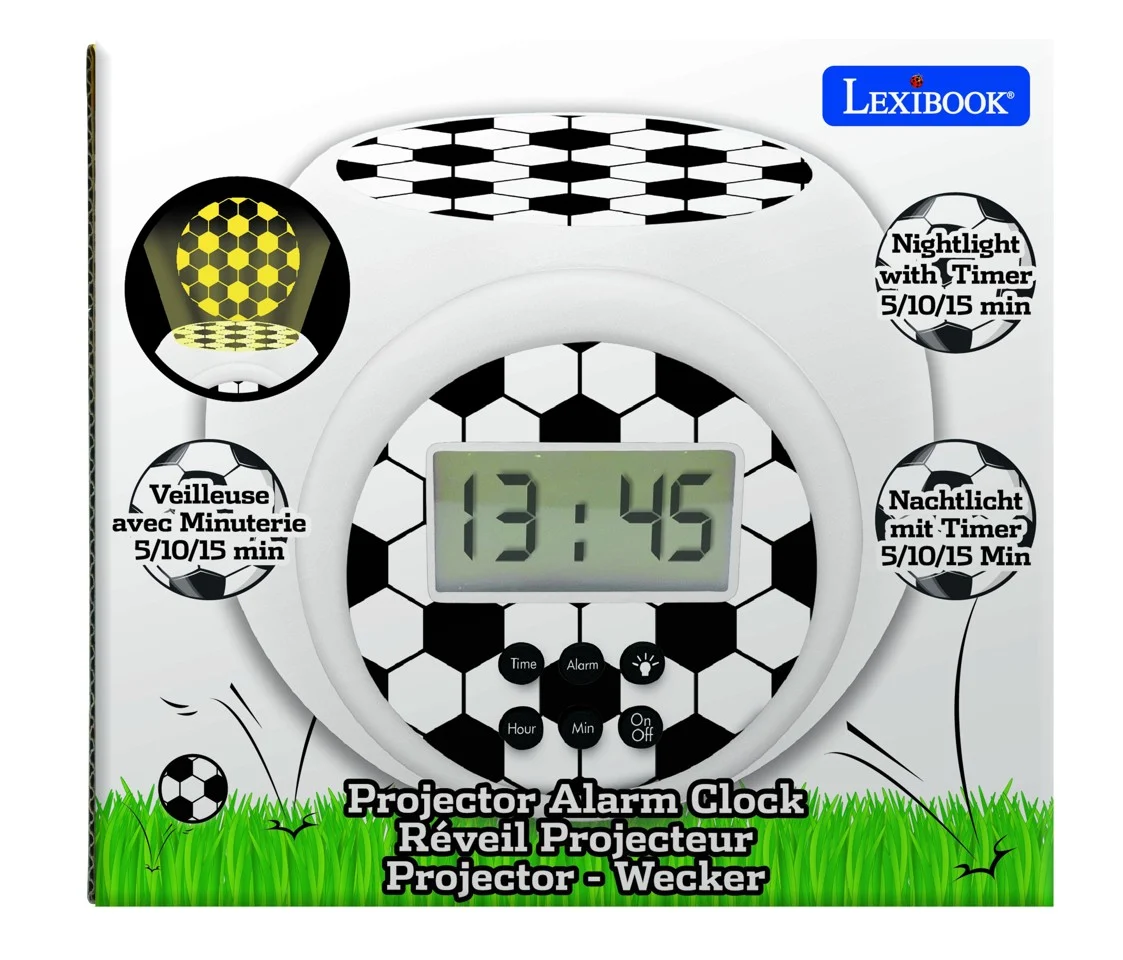Lexibook - Projektor vækkeur fodbold med timer
