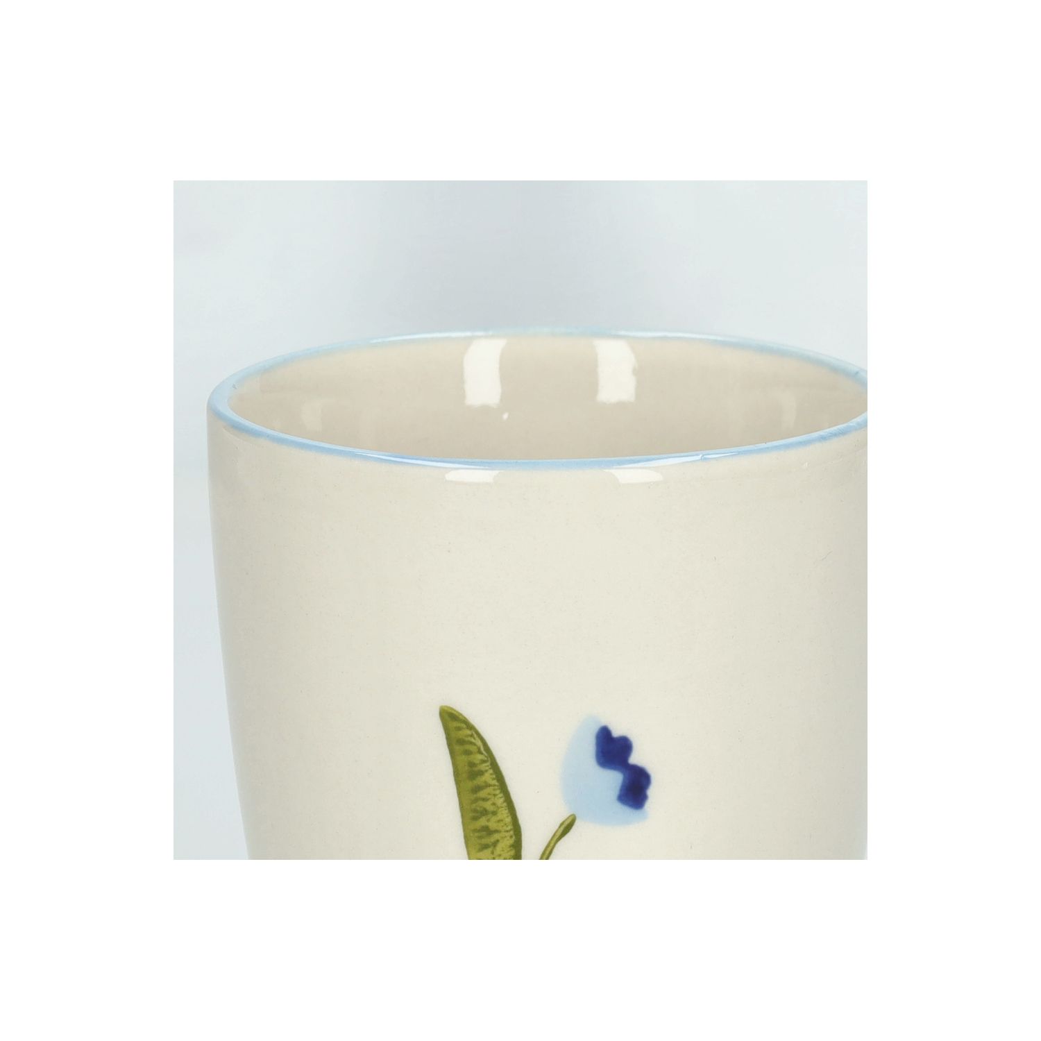 Beker, steengoed, blauwe tulp, Ø 7,5 cm