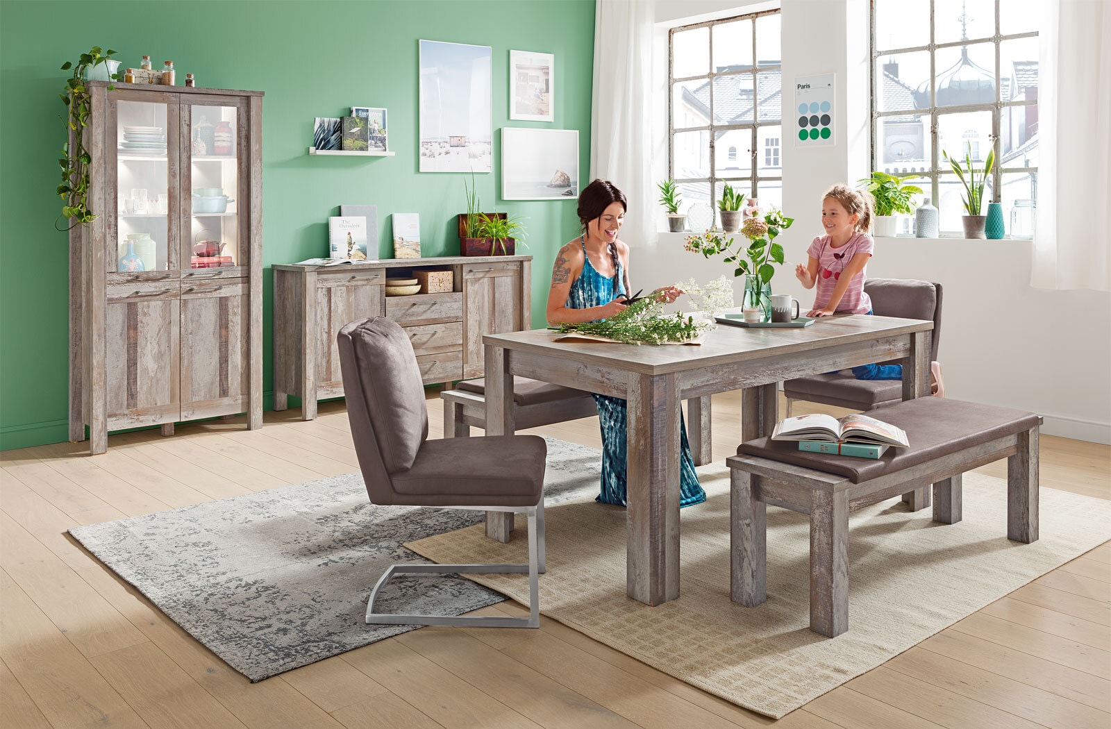 Highboard Bonanza Driftwood Nachbildung ca. 99 x 133 x 39 cm