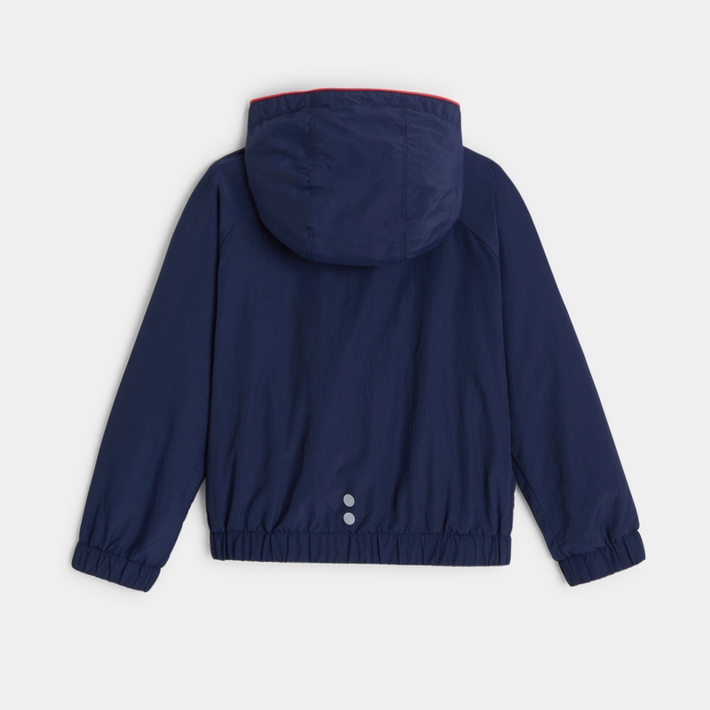 Coupe-vent déperlant à capuche bleu garçon