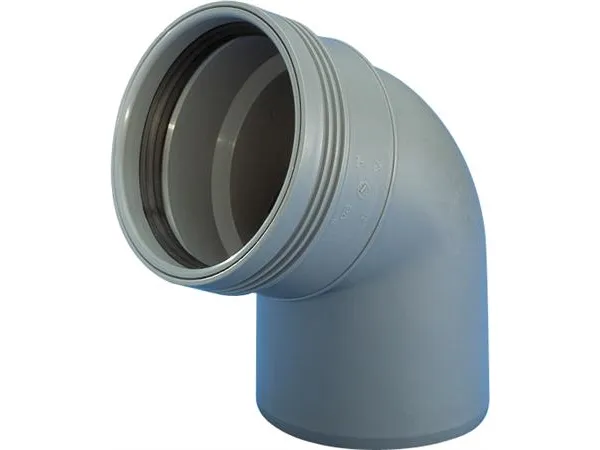 Wavin 50 mm x 67,5° Bøjning afløb grå PP Wavin