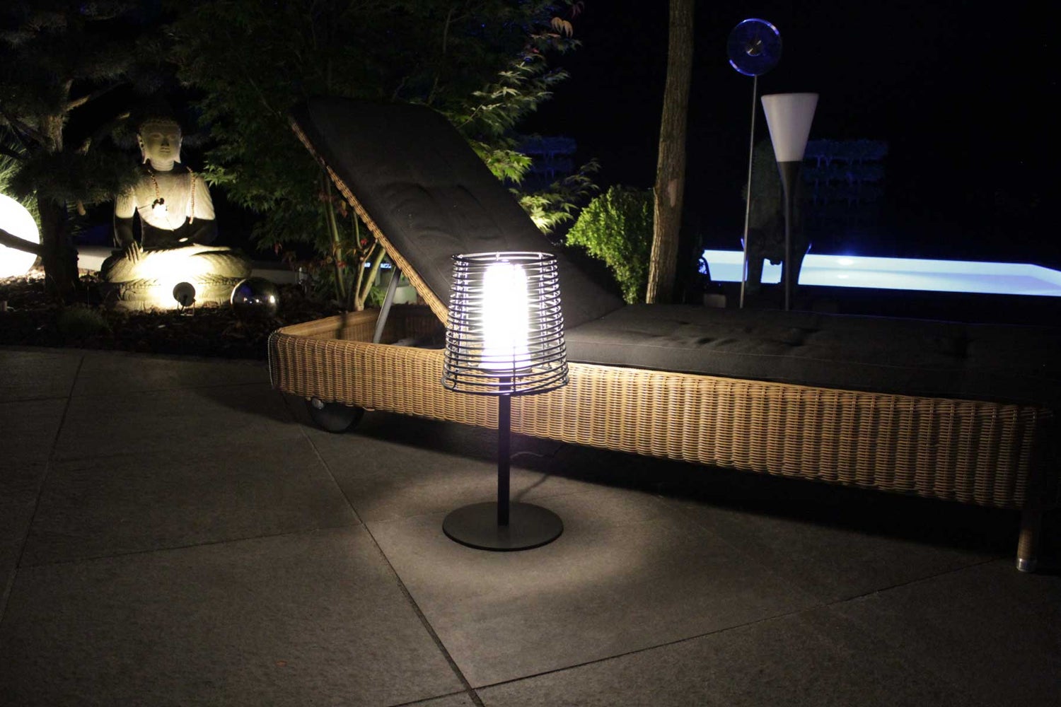 Visar T rotan tafellamp, IP65, voor buiten en binnen, H: 52 cm, 10884