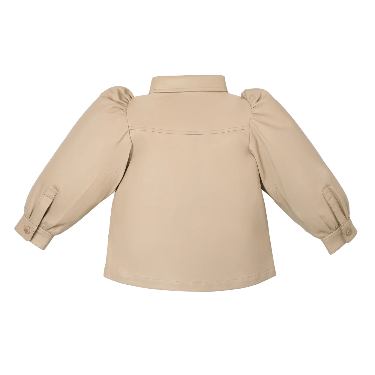 Boa Leather Blouse | Light Beige Leather