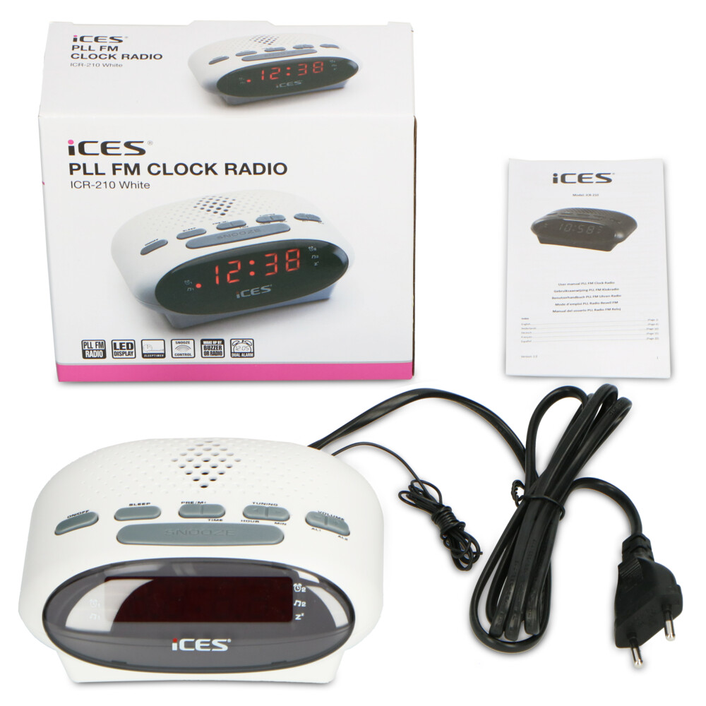 Alecto Wekkerradio Wit