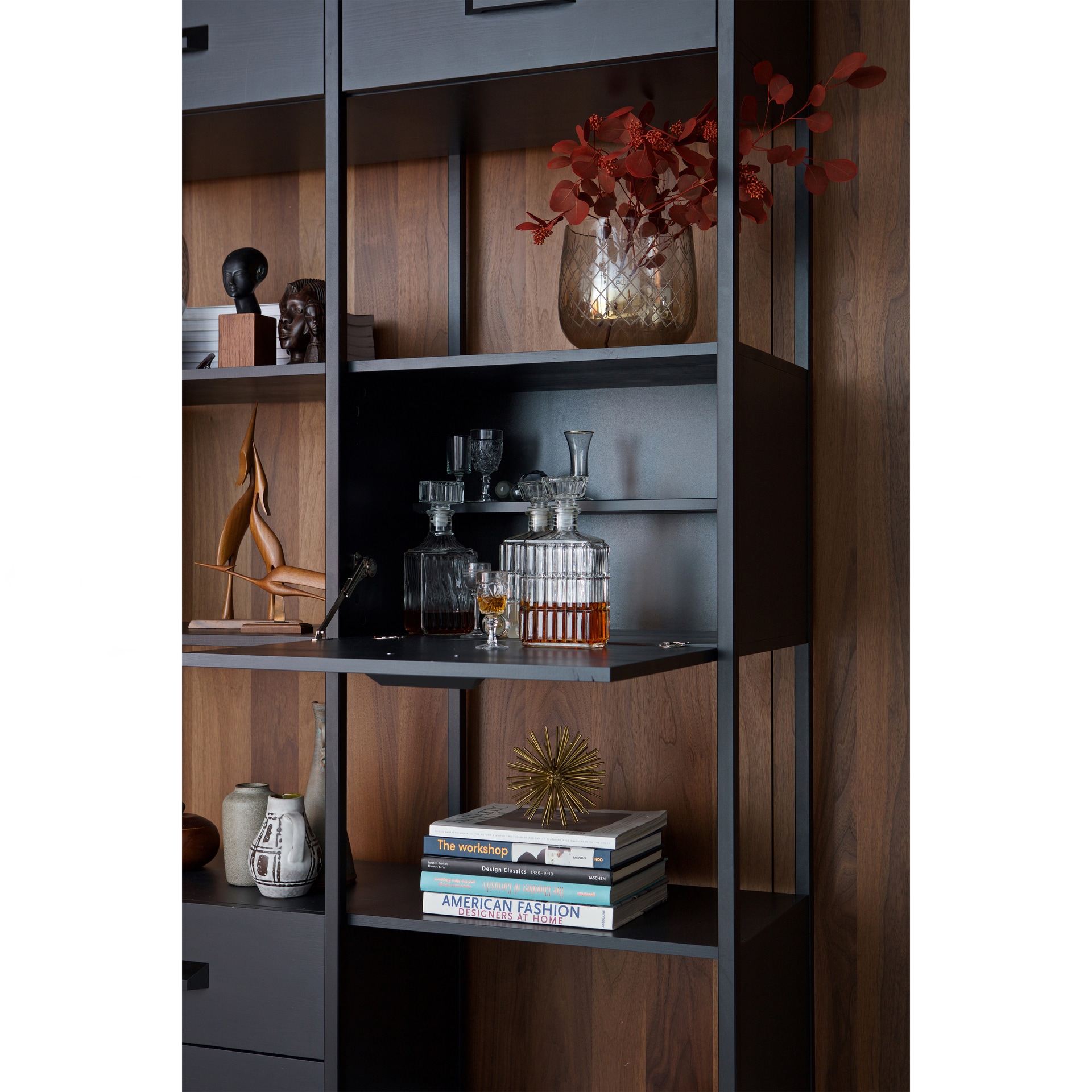 Regalschrank LEGACY 123 x 220 cm mattschwarz