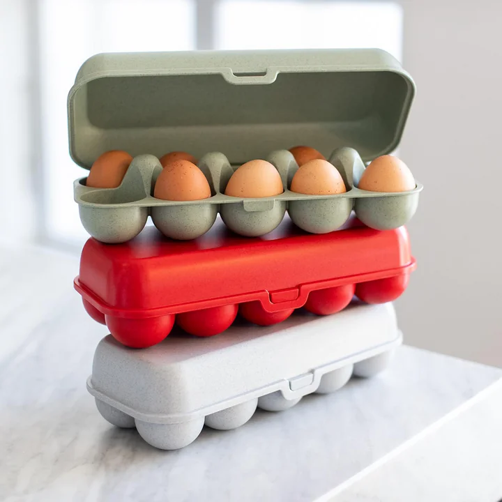 Koziol - Eggs to go Mehrweg Eierbehälter, organic rot