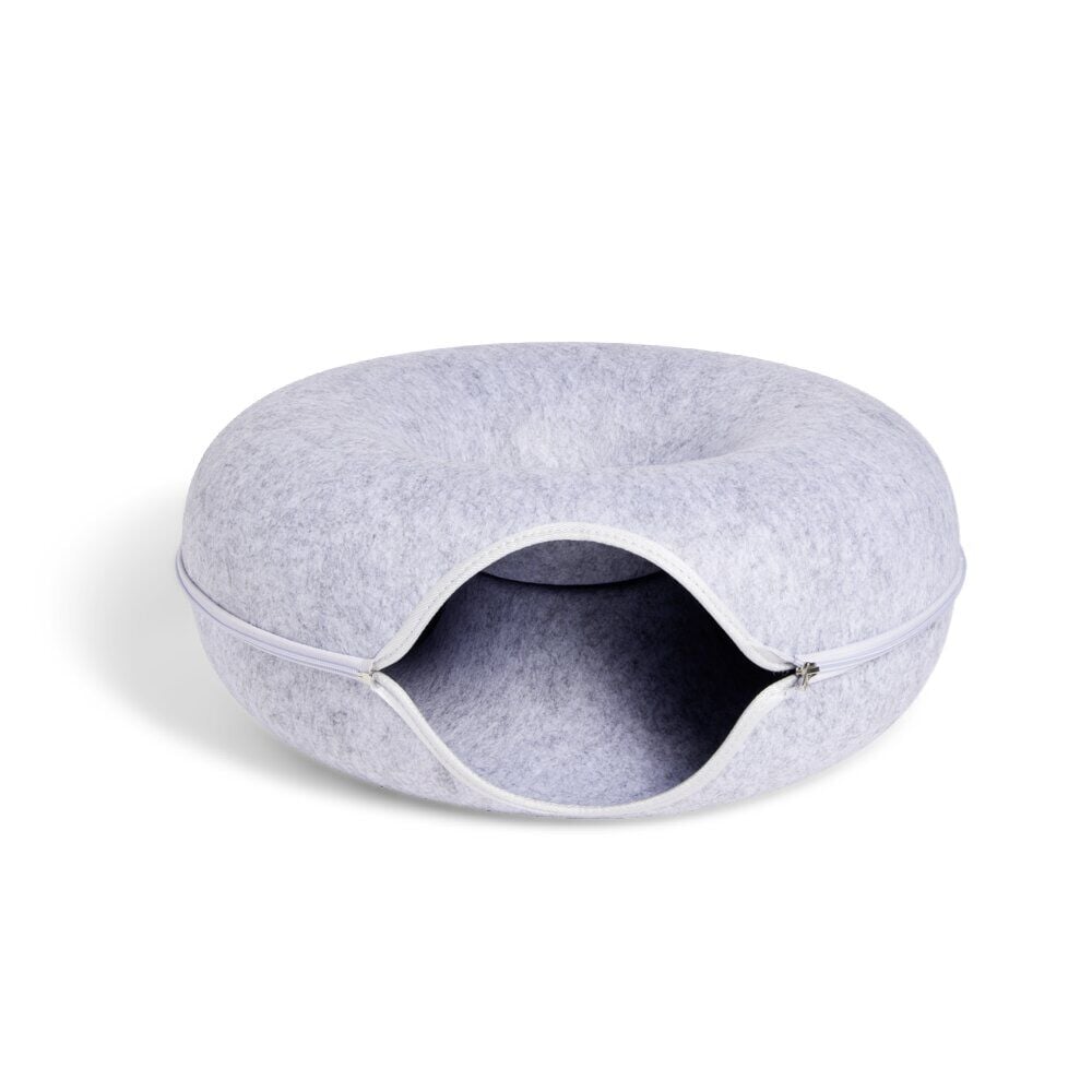 Tunnel pour chat en feutrine grise Ø50xH20cm