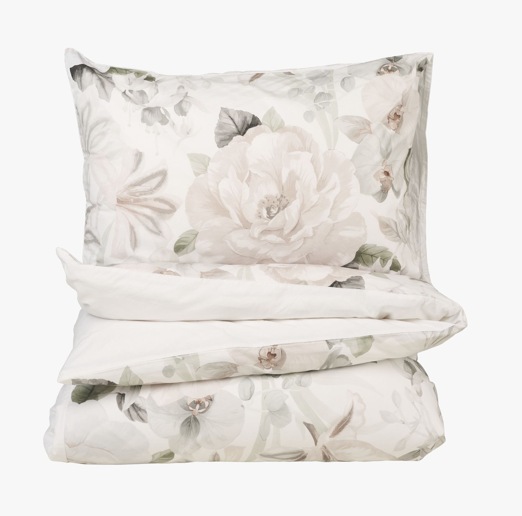 Percale sengesett multi grønn - 200x220 cm