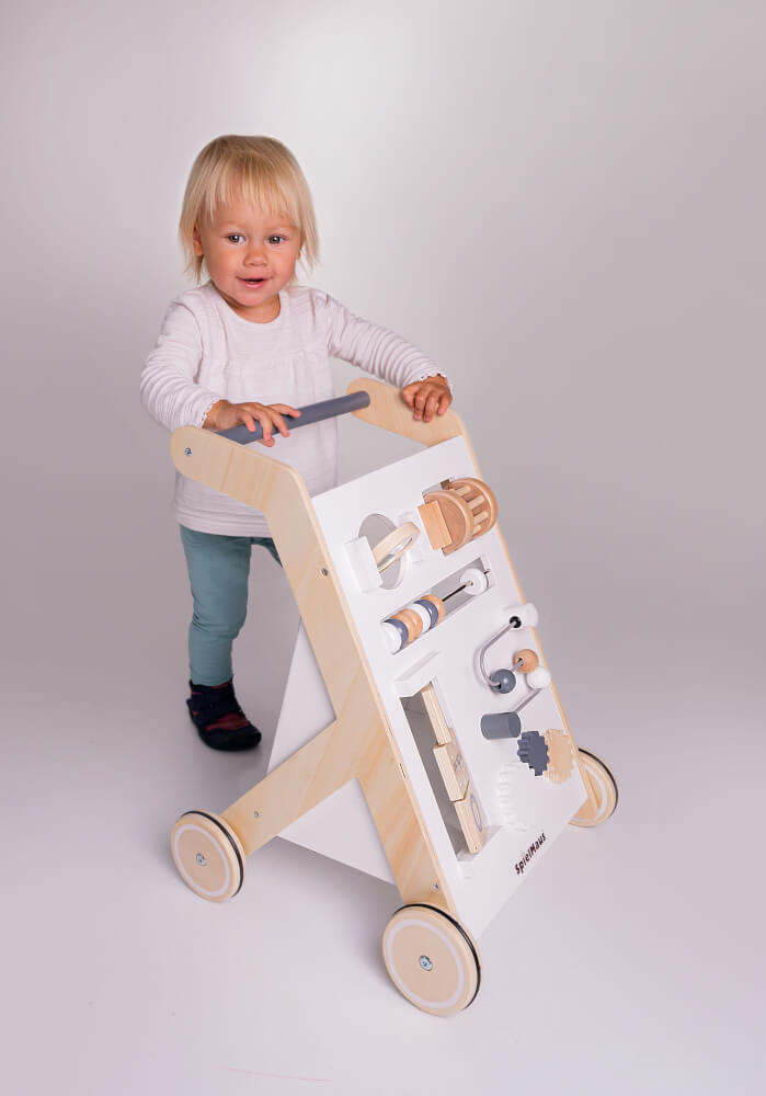 SpielMaus Holz Spiel- und Lauflernwagen