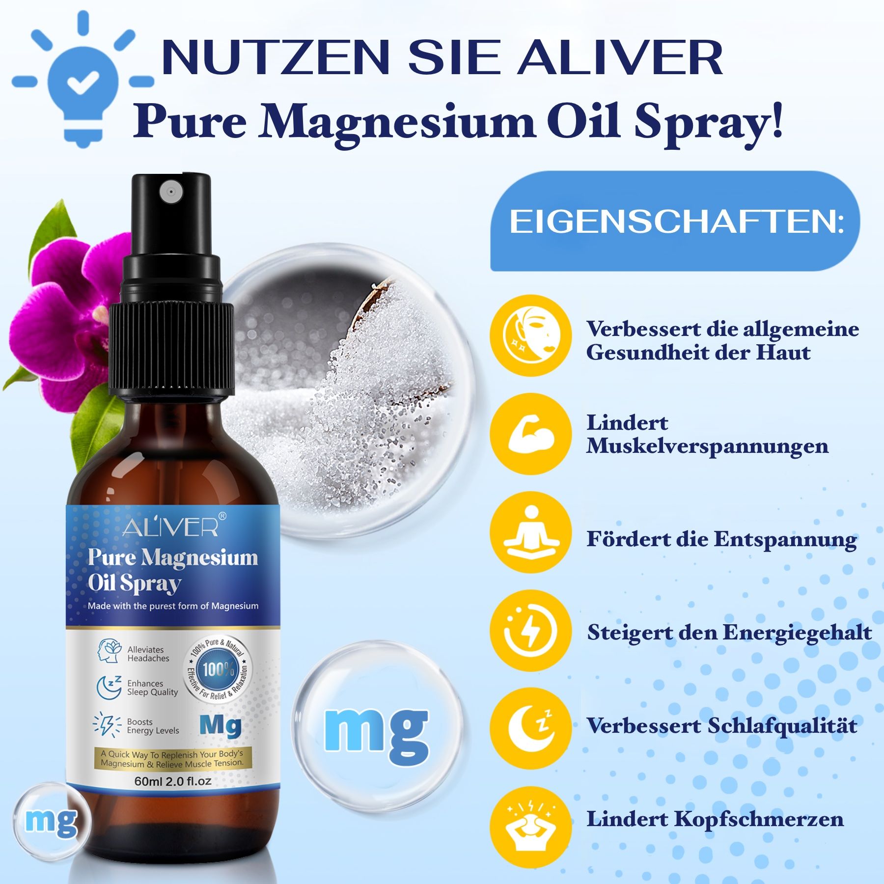 ALIVER Gesichts und Körperspray Pure Magnesiumöl
