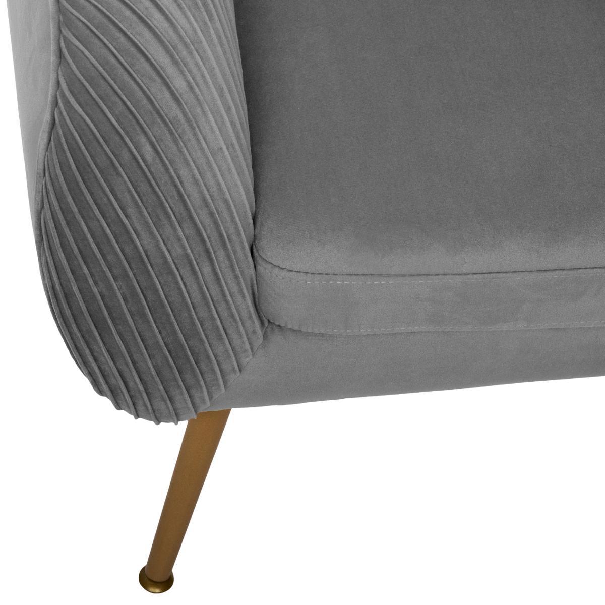 FAUTEUIL VELOURS SOLARO GRIS