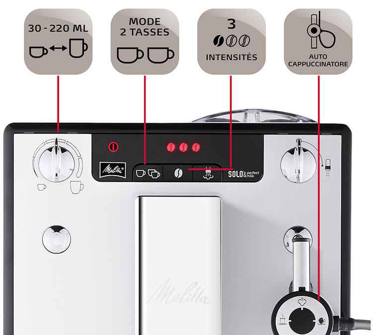 Melitta Caffeo Solo Perfect Milk Argent E 957-103 Coloris:Argent
