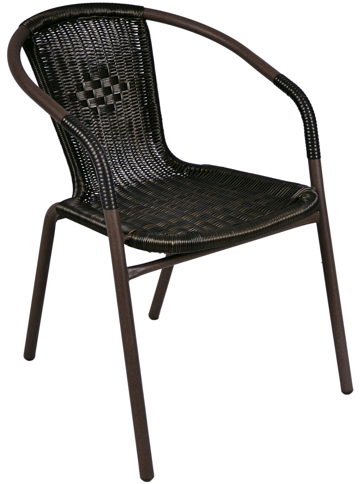 3-teiliges Bistro-Set - braun - Polyrattan - mit Schirmloch
