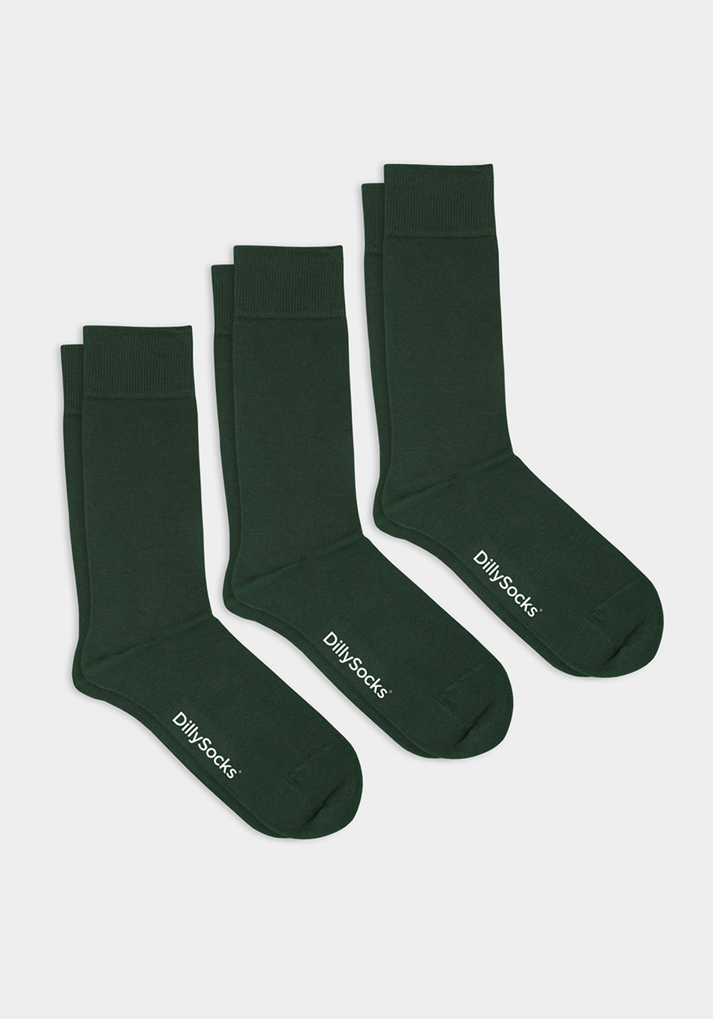 DillySocks Socken 3er-Pack Smooth Forest Green