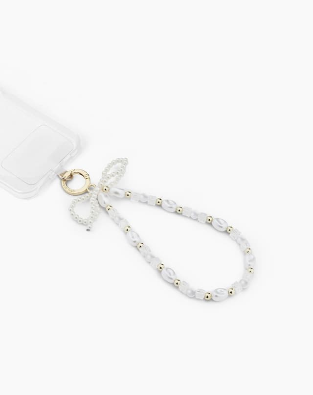 Phone Wristlet Strap Pearl Bow