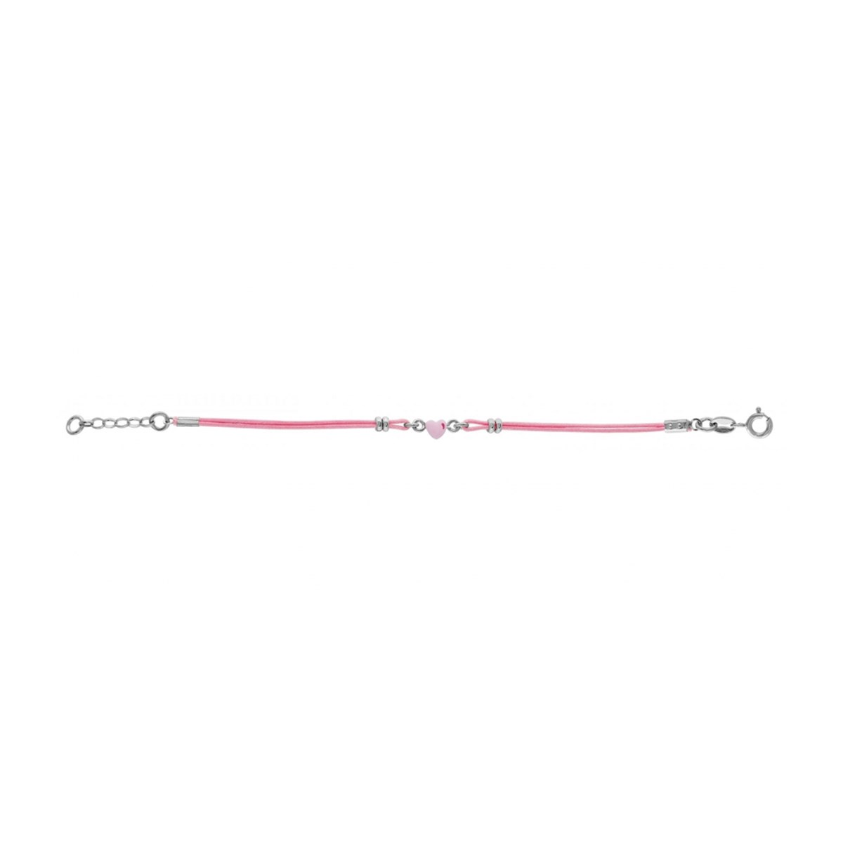 Bracelet Motif coeur - Cordon rose