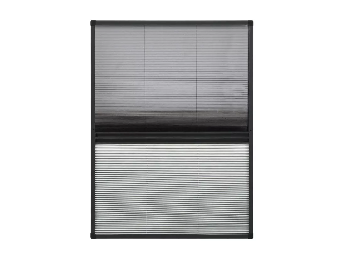 Moustiquaire plissée pour fenêtre Aluminium 80x120 cm