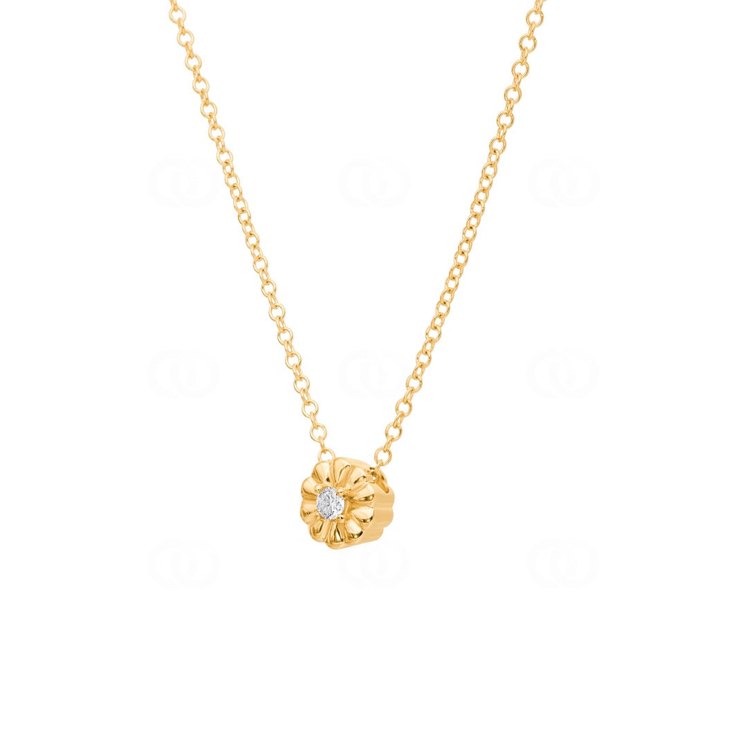 Collier mit Anhänger 750/18 K Gelbgold mit Diamant 0.04ct H/Si