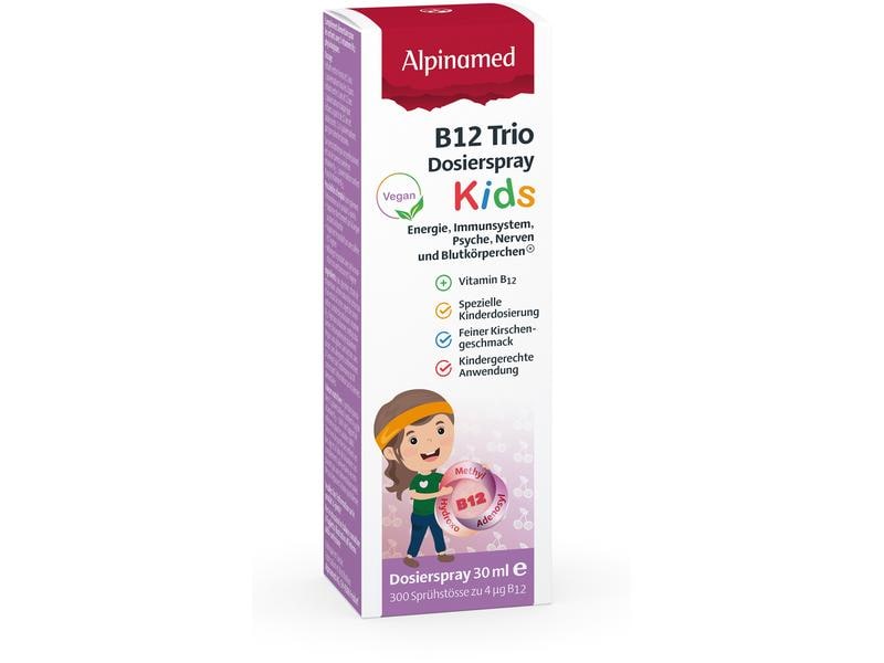 Alpinamed B12 Trio Dosierspray Kids 30 ml Vegane Nahrungsergänzung für Kinder mit 3 physiologischen Vitamin B12-Verbindungen
