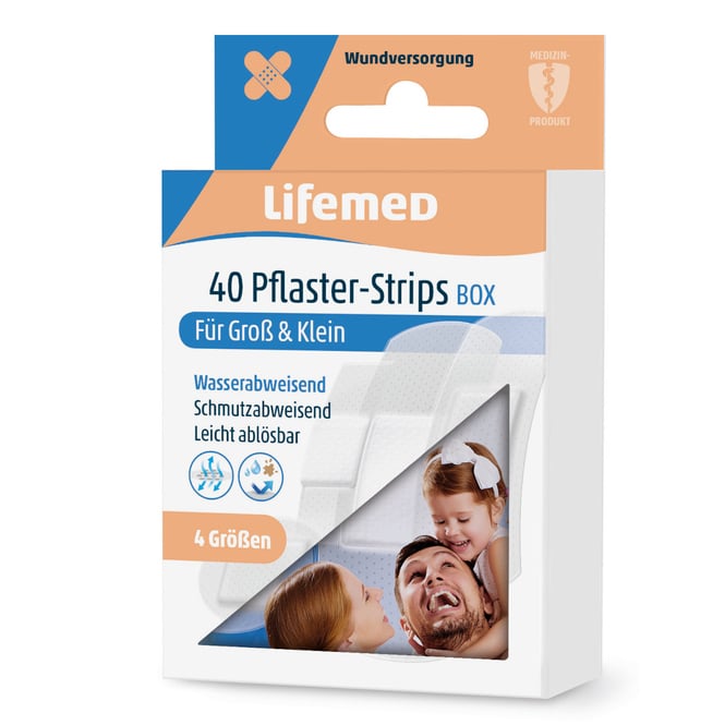 Lifemed® - Pflaster-Strips - halbtransparent - 40 Stück
