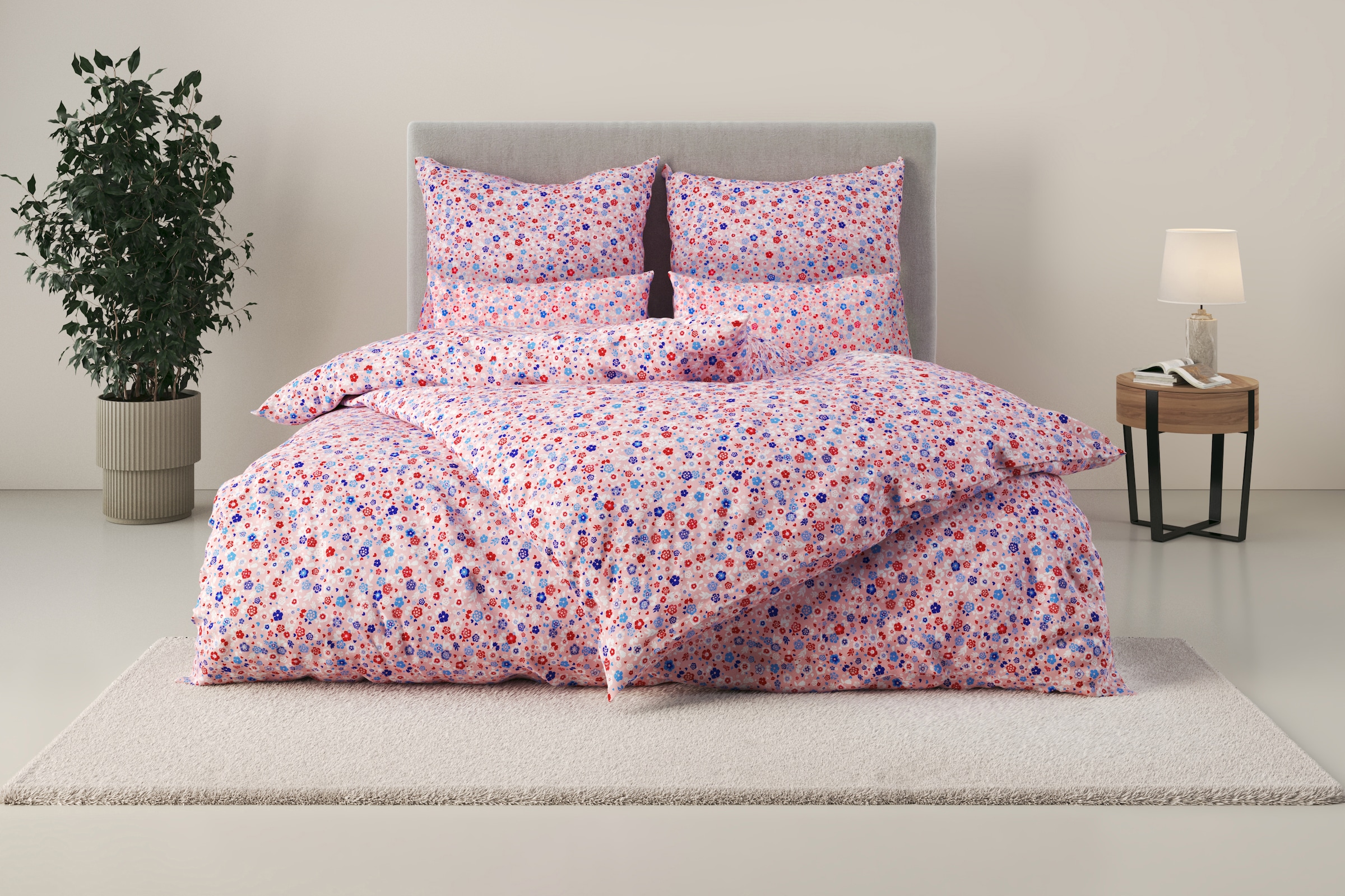 my home Bettwäsche »Mariby« 2 tlg. mit feinem Blümchen Design, skandinavisch, romantische Bettwäsche