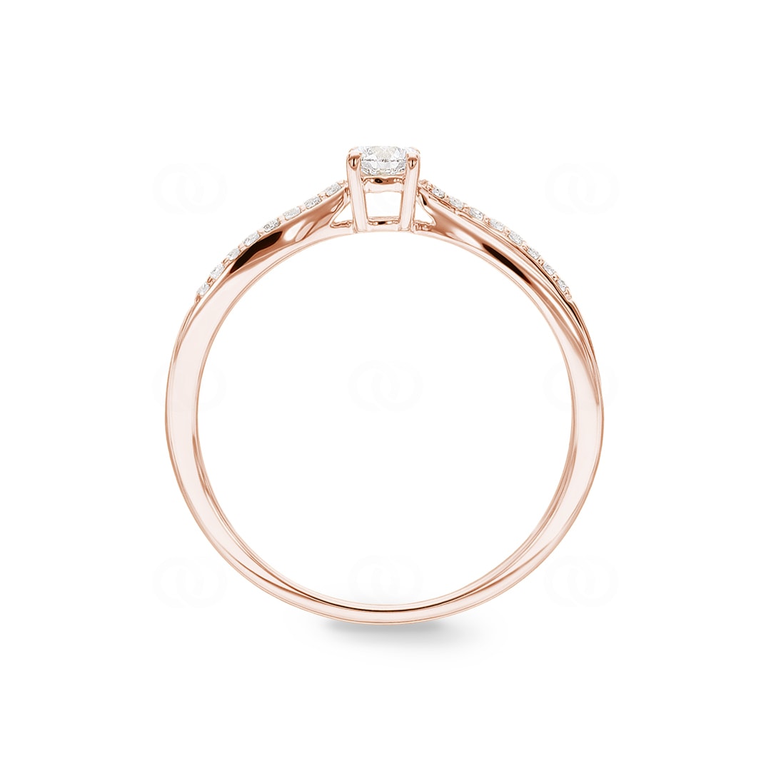 0.25 Karat Diamantring 750/18 K Roségold