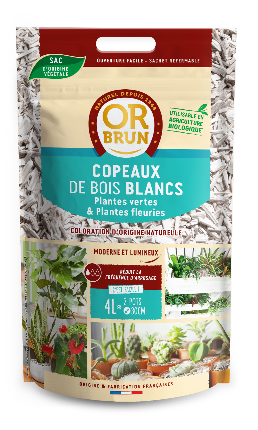Obrpcdcblanc4 | copeaux de bois blancs | 4l | préserve l'humidité