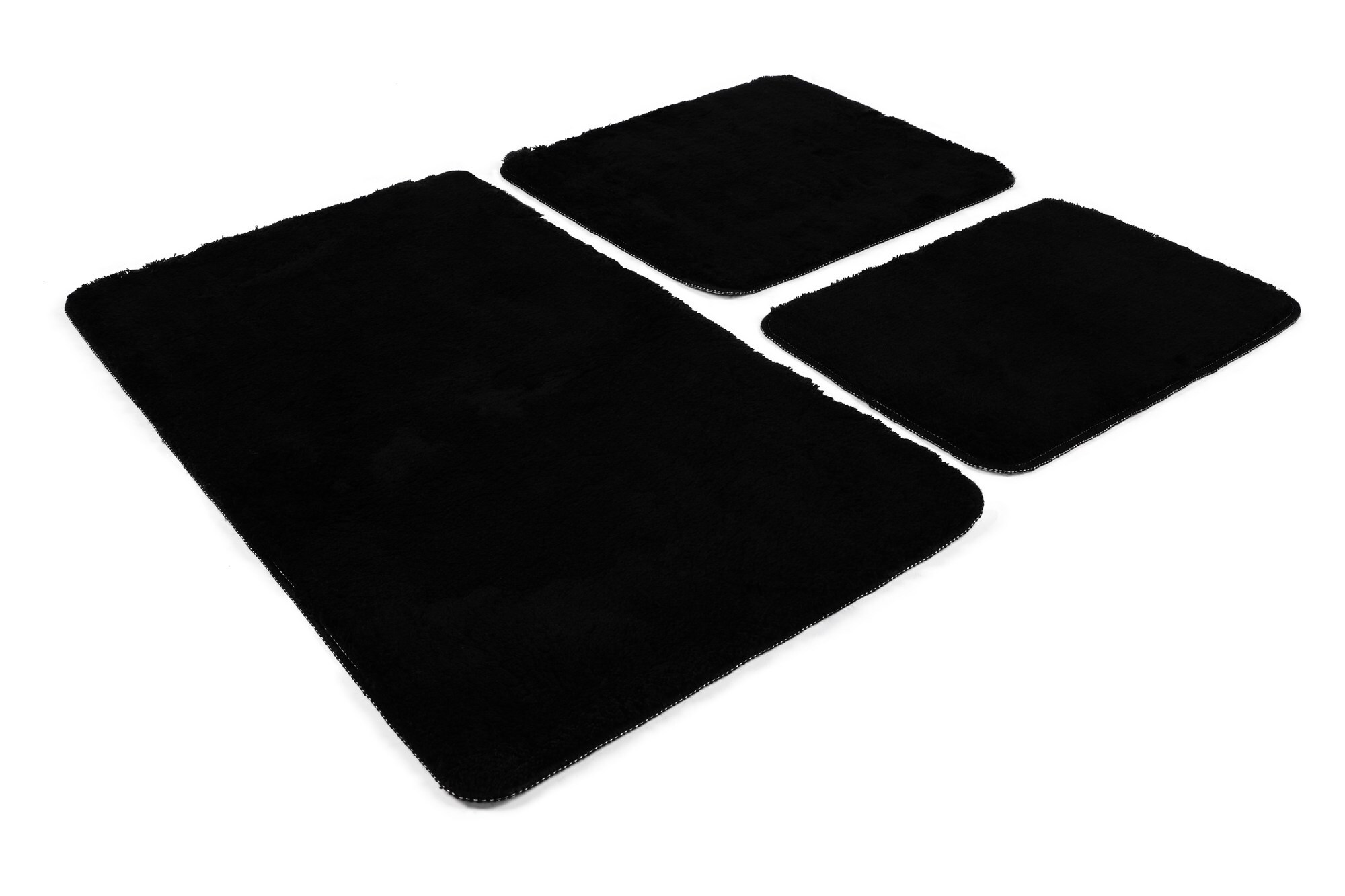Homtex Acryl-Badematten-Set, schwarz, rutschfest, 40x60 cm, 50x60 cm, 60x100 cm