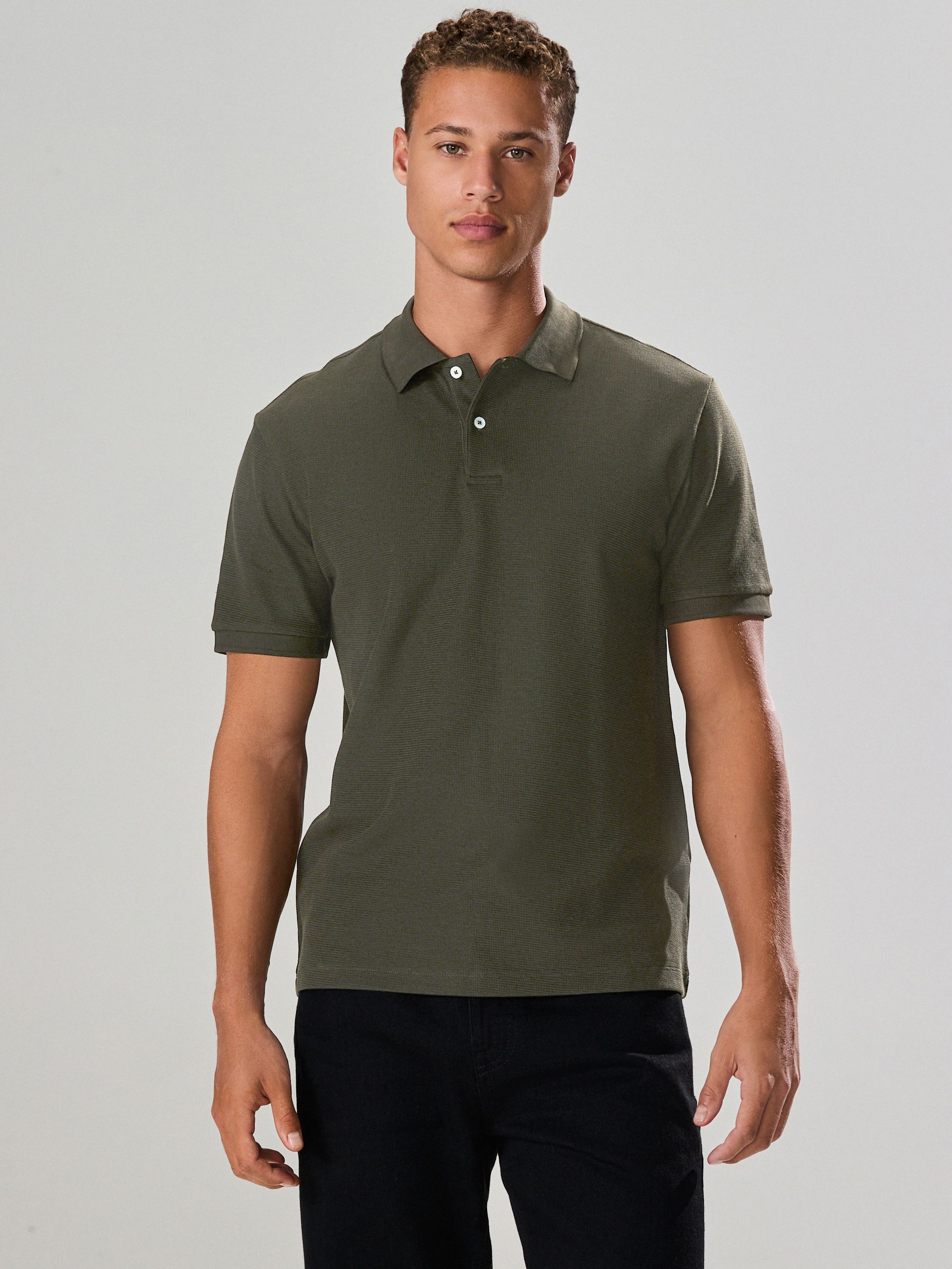 Groen - Nette poloshirt met textuur