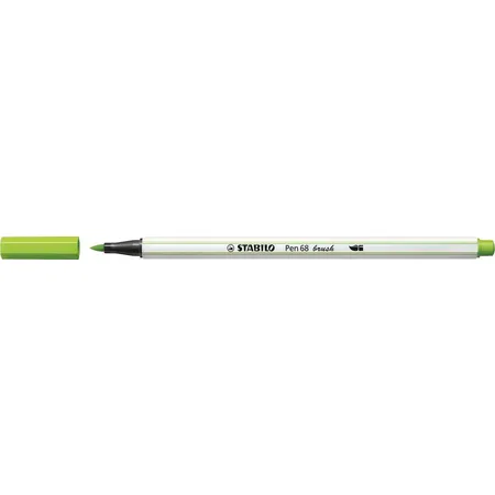 Premium-Filzstift mit Pinselspitze für variable Strichstärken - STABILO Pen 68 brush - Einzelstift - laubgrün
