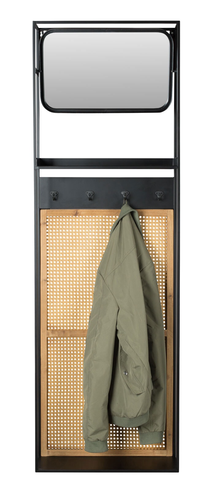 zuiver Spiegelgarderobe LANGRES 53 x 165 cm Rattan