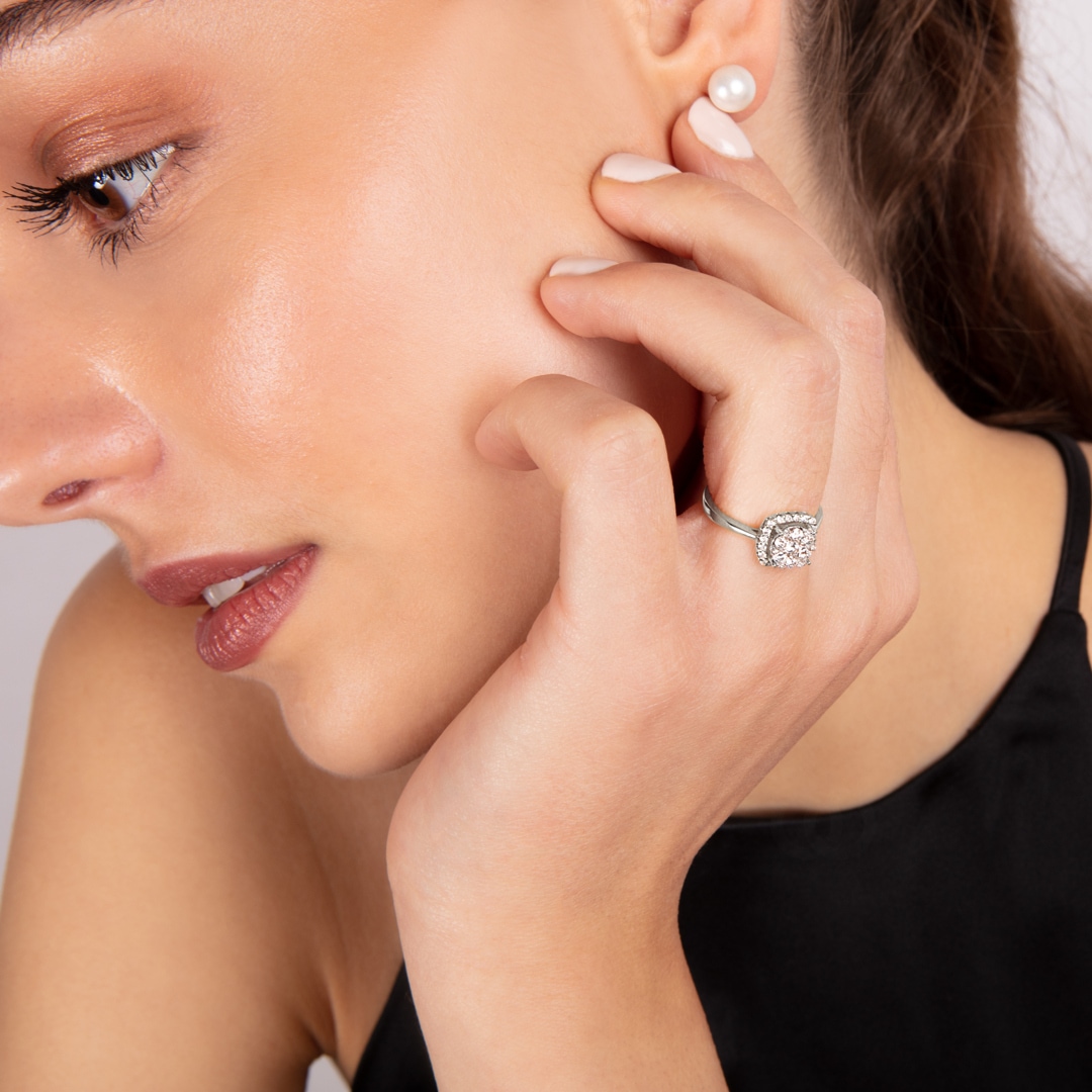 Verlobungsring 750/18 K Weissgold mit Diamanten 0.50 ct H/si by CHRISTIAN