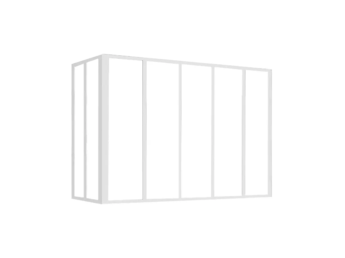 Verrière d'angle atelier en aluminium thermolaqué - L150 x L60 x H105 cm - Blanc - BAYVIEW