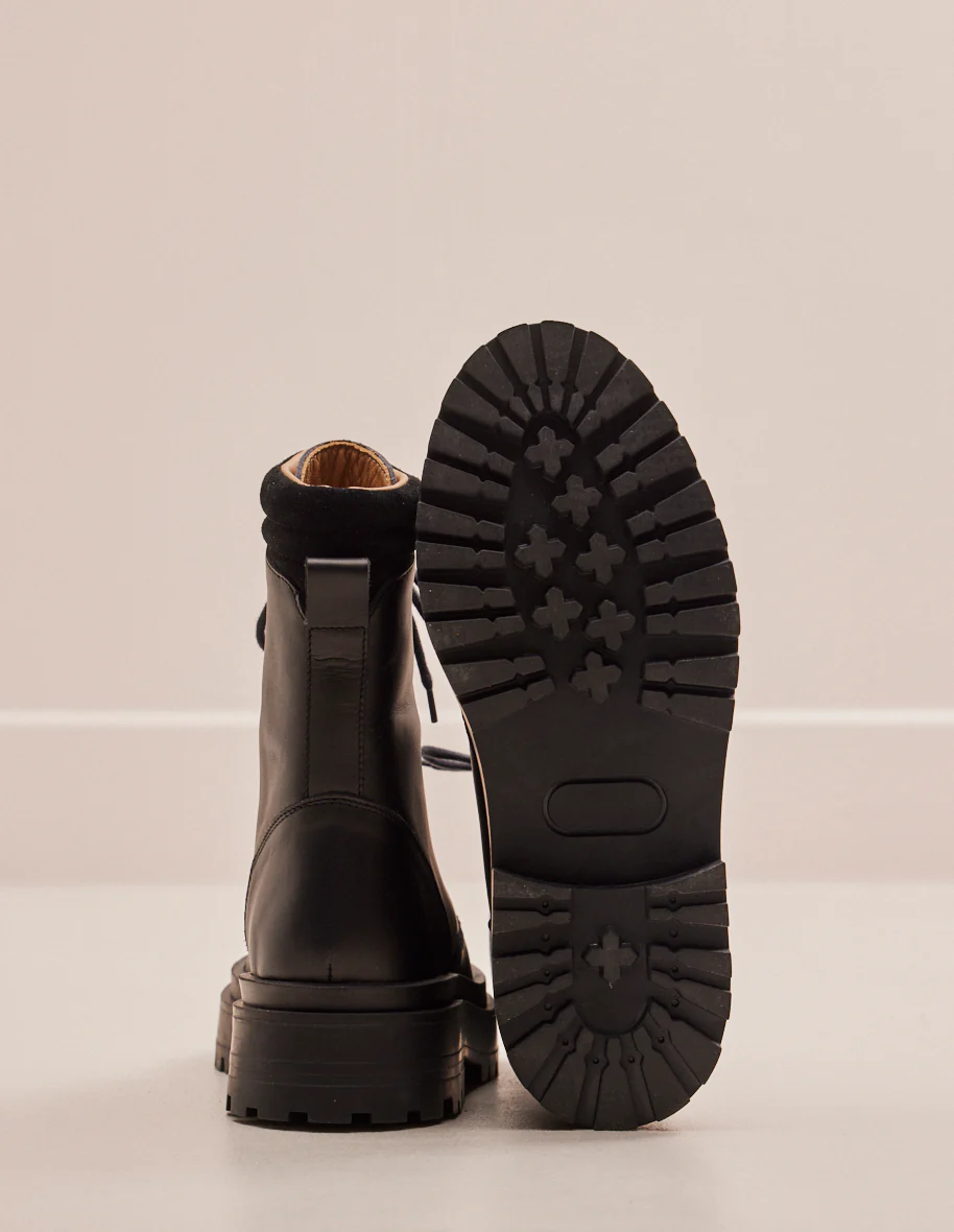 Bottines à lacets Tamara - Cuir noir